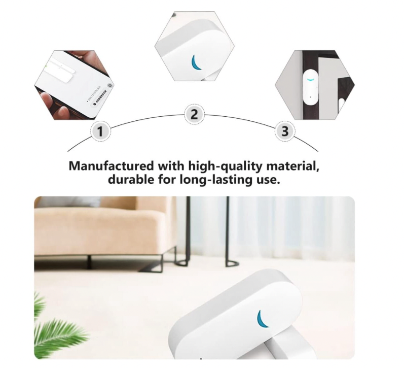 Alarma Inteligenta pentru Ferestre/Usi, ABS, Senzori WiFi, 70 x 31 x 19 mm, Alb, Chris Badzi 369