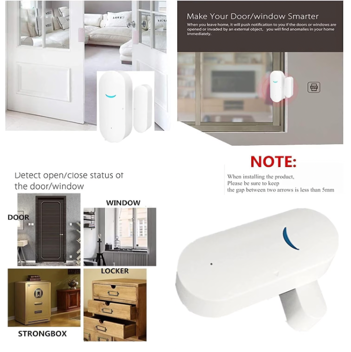 Alarma Inteligenta pentru Ferestre/Usi, ABS, Senzori WiFi, 70 x 31 x 19 mm, Alb, Chris Badzi 369