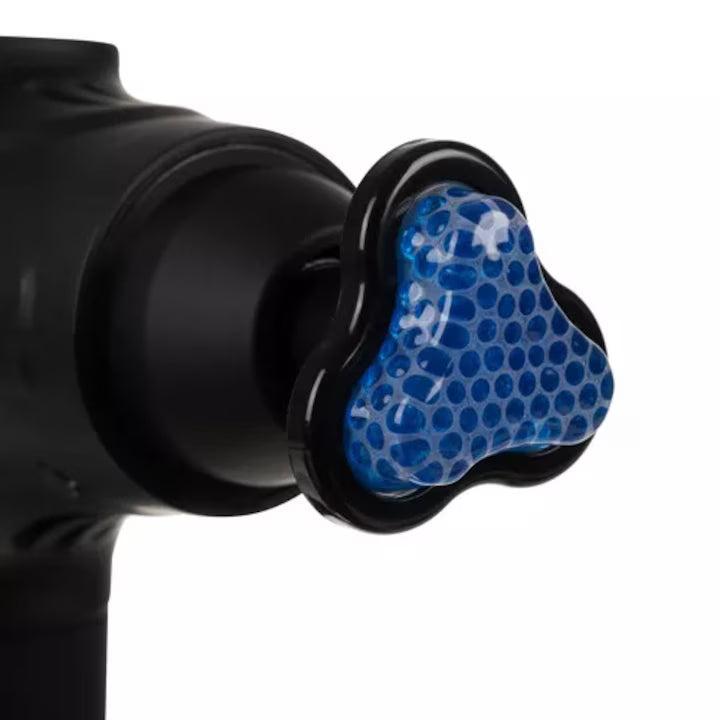 Aparat de Masaj tip Pistol Relax-Ameliorarea Durerilor Musculare/Rigiditate/Durere, Chris Badzi 369®, Ecran Tactil, Autonomie 6 Ore, 12 Capete Schimbabile, 30 Niveluri de Intensitate a Masajului, Design Ergonomic, Include Geanta pentru Transport, Negru