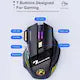 Mouse Gaming, Taste, Wireless 2.4G, Optic Silentios, Design Ergonomic, USB reincarcabil cu baterie litiu de 500mAh, Iluminare RGB, efect LED Breath, pentru Laptop si PC, Negru