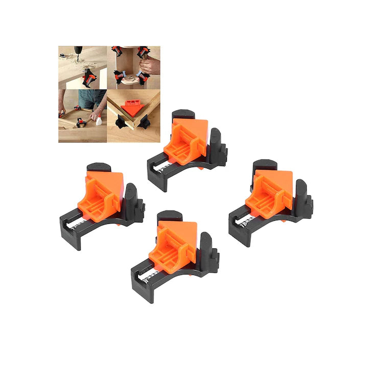 Set de 4 Cleme Unghiulare, Plastic, Strangere Rapida, Rosu, Chris Badzi 369®