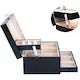 Cutie Bijuterii Chris Badzi 369®, Premium, pentru Ceasuri, Bijuterii, Accesorii, 22, 5 x17 x 12 cm, Oglinda si Inchidere cu Cheie, Multiple Compartimente, 2 Niveluri, Culoare Negru
