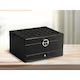 Cutie Bijuterii Chris Badzi 369®, Premium, pentru Ceasuri, Bijuterii, Accesorii, 22, 5 x17 x 12 cm, Oglinda si Inchidere cu Cheie, Multiple Compartimente, 2 Niveluri, Culoare Negru